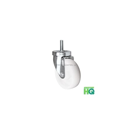 Casterhq 4" Threaded Stem Caster, Swivel Caster W/ White Nylon Wheel, 350 l 24CS414NY82E-43
